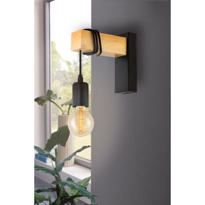 Hovedbilde Eglo Townshend Vegglampe, Sort