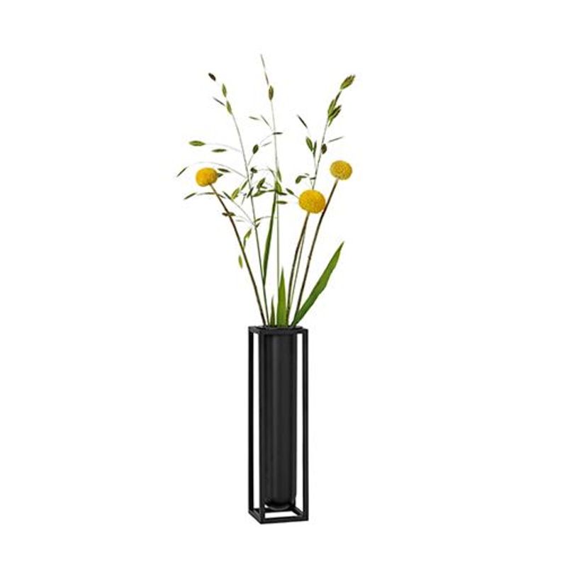 By Lassen Kubus Flora Vase, Sort