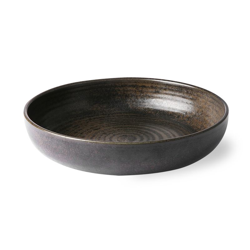 HK Living Home Chef Ceramics Dyptallerken, Rustikk Sort
