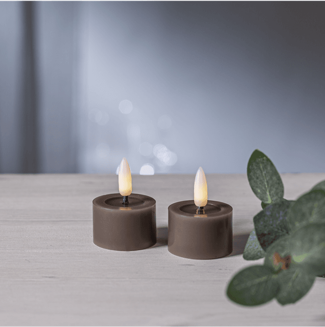 Hovedbilde Flamme Flow LED Telys 2pk, Muldvarp