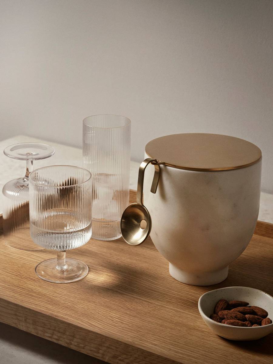 Ferm Living Ripple Vinglass 2pk, Klar