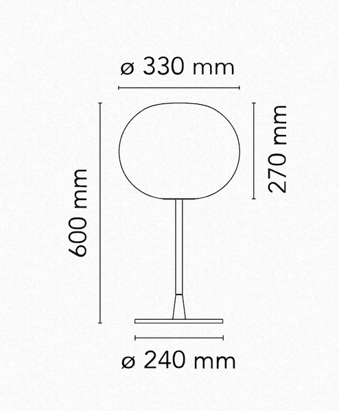 Hovedbilde Flos - Glo-Ball Table 1 whit/grey  - Todelt
