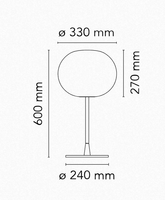 Hovedbilde Flos - Glo-Ball Table 1 whit/grey  - Todelt
