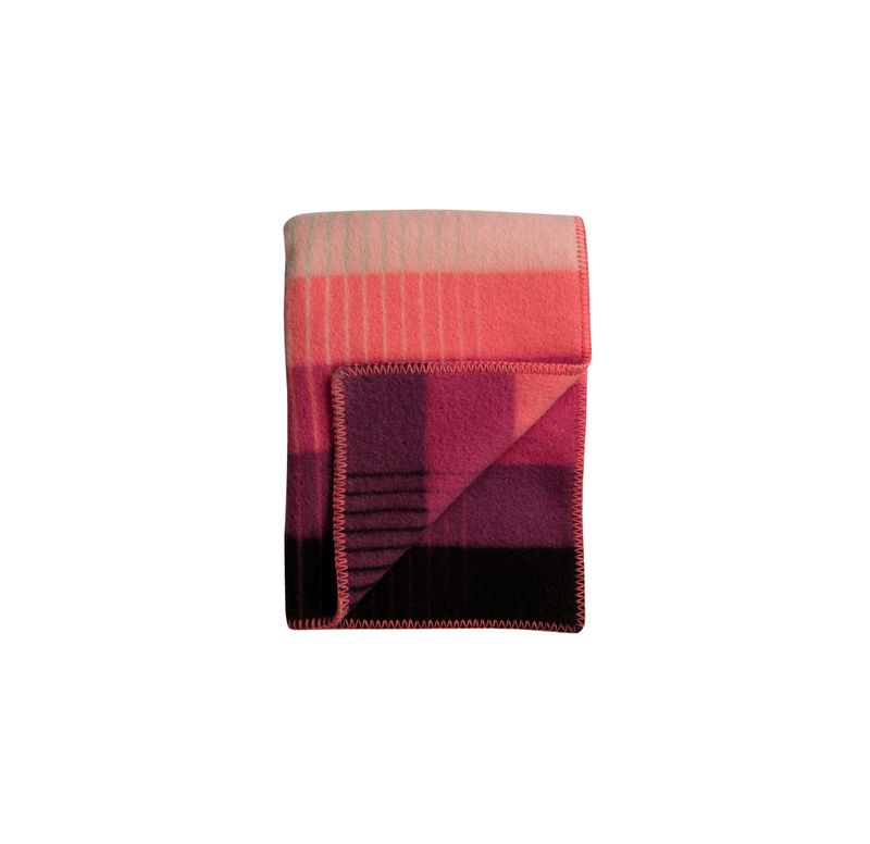 Røros Tweed Åsmund Gradient Pledd, rosa/grønn