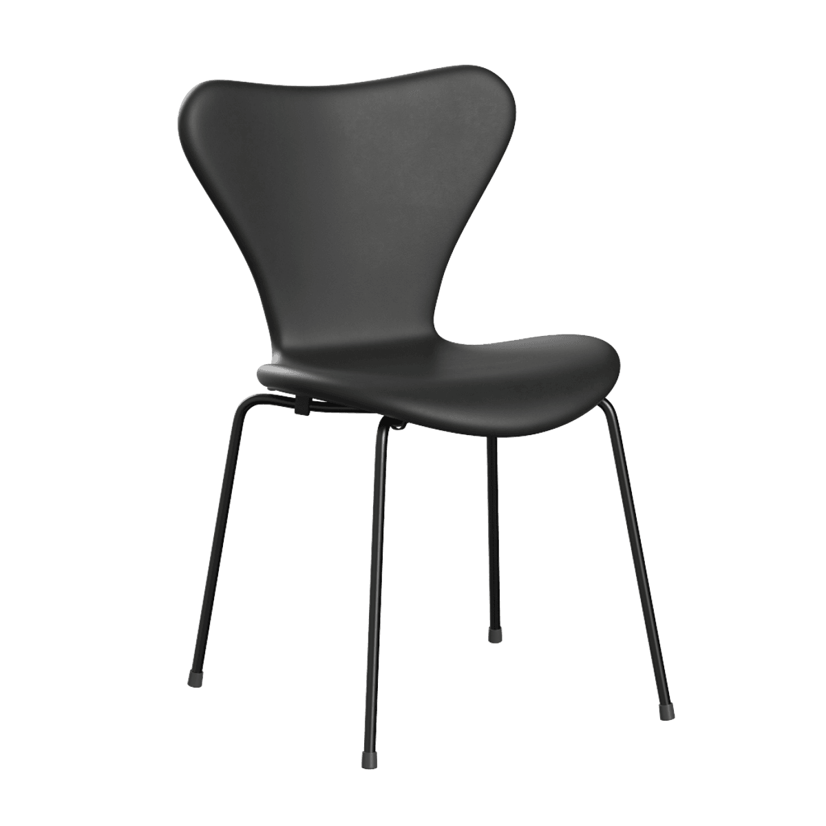 Fritz Hansen Series 7™ 3107, Forsidepolstret Essential Lær, Sort