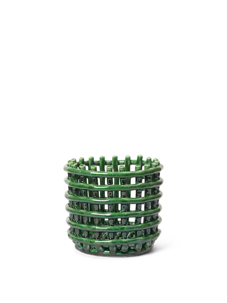 Hovedbilde Ferm Living Ceramic Basket, Emerald Green