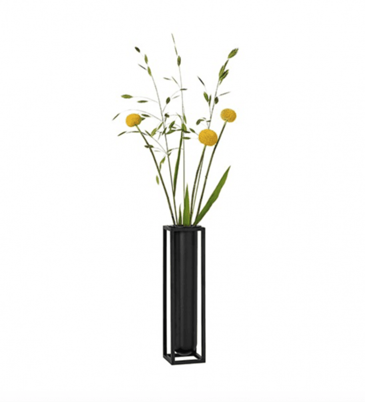 By Lassen Kubus Flora Vase, Sort