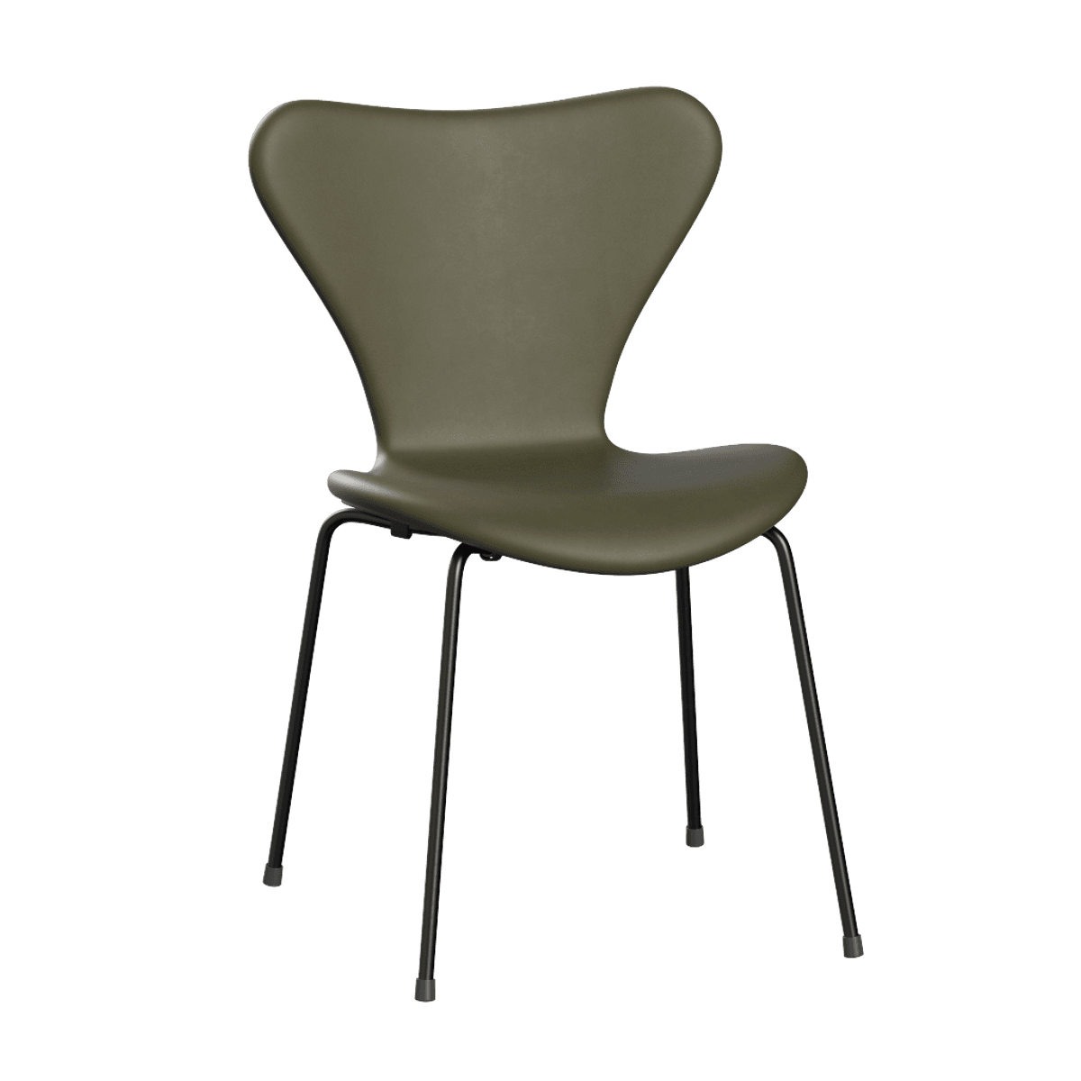 Fritz Hansen Series 7™ 3107, Forsidepolstret Essential Lær, Moss Green