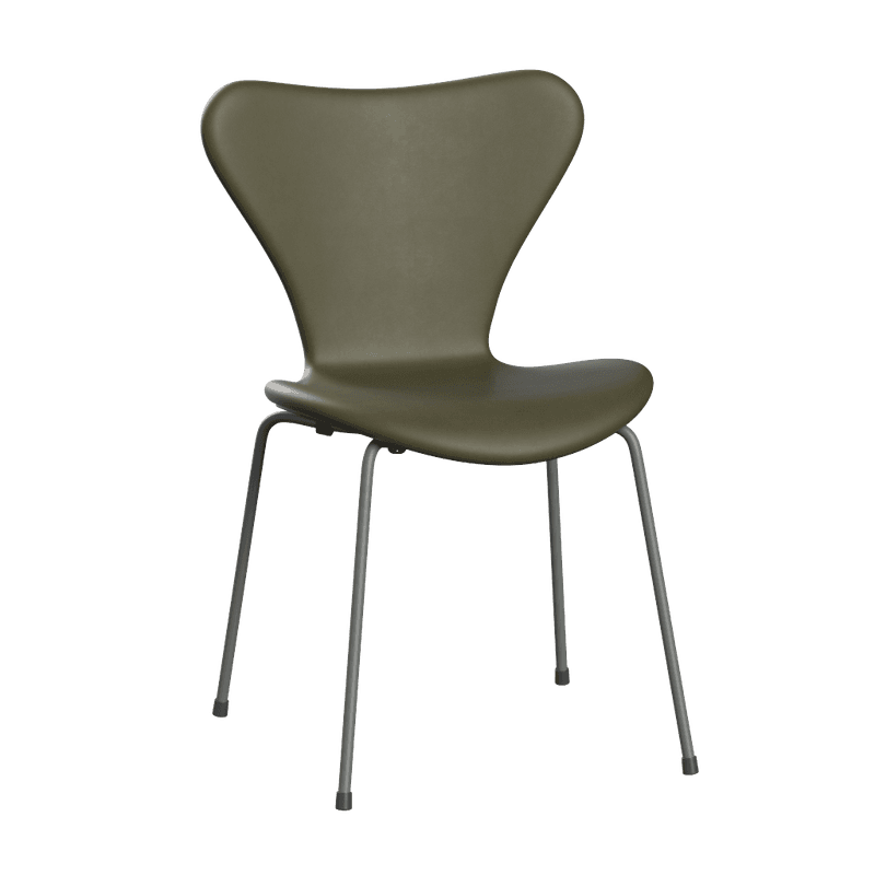 Fritz Hansen Series 7™ 3107, Forsidepolstret Essential Lær, Moss Green